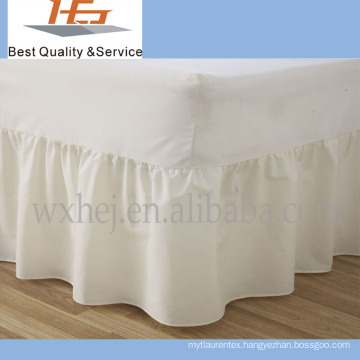 100% cotton plain cotton bed skirt with fitted sheet